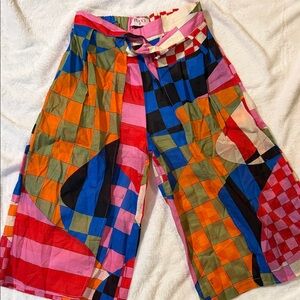Emilio Pucci Multicolor Checkered Kids Trousers